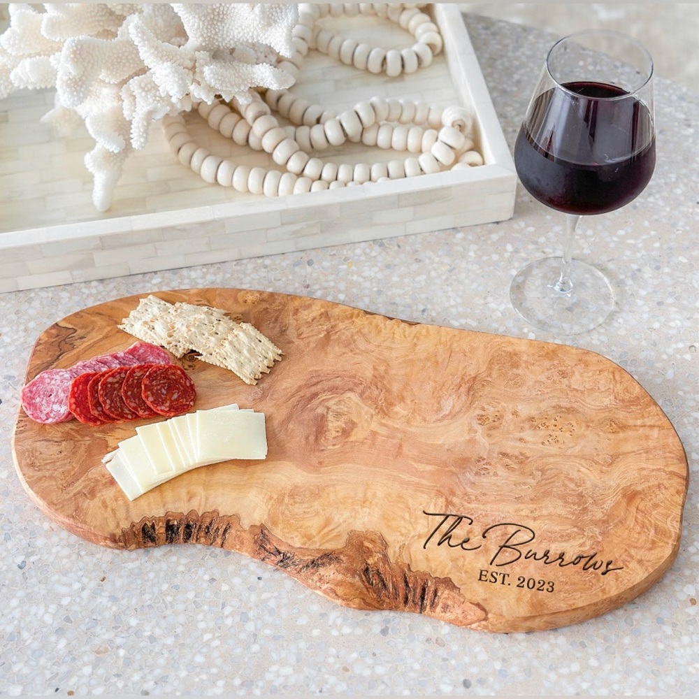 Personalized olive-wood charcuterie/butter boards from Italy